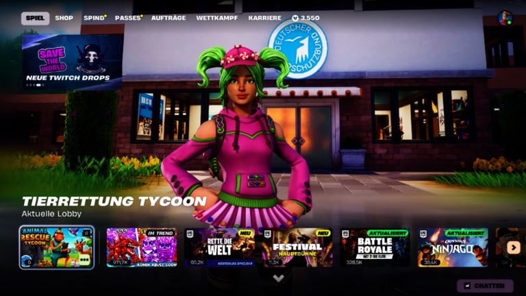 Deutscher Tierschutzbund- Bild aus der Fortnit map